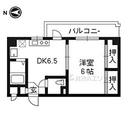 レジデンスオークラ 5階1DKの間取り