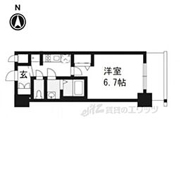 プレサンスTHEKYOTO澄華 6階1Kの間取り