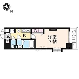 Luxe京都西大路 1Kの間取図画像