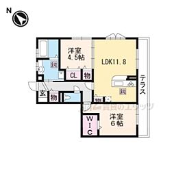 Ｎｏｒｔｈ　Ｃｏａｓｔ 1階2LDKの間取り