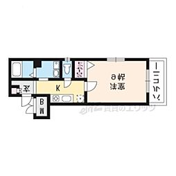 ベルヴィ大津 2階1Kの間取り