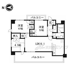 JR山陰本線 丹波口駅 徒歩8分の賃貸マンション 7階3LDKの間取り