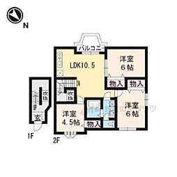 サニーヴィラ参番館 2階3LDKの間取り