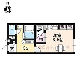 JR東海道・山陽本線 石山駅 バス8分 国分一丁目下車 徒歩3分の賃貸アパート 2階1Kの間取り