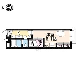JR東海道・山陽本線 石山駅 徒歩19分の賃貸アパート 2階1Kの間取り