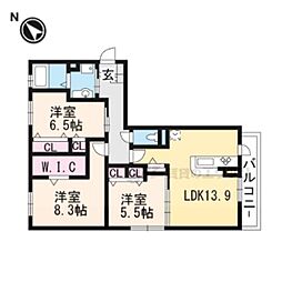 コルヌコピア 1階3LDKの間取り