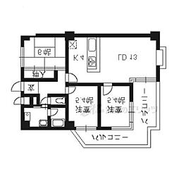 JR山陰本線 丹波口駅 徒歩10分の賃貸マンション 3階3LDKの間取り