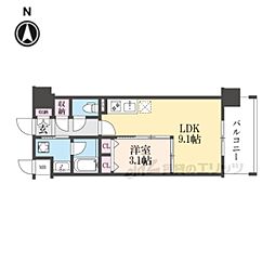 リシュドール梅小路 1LDKの間取図画像