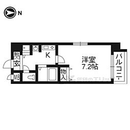 プレサンス京都三条大橋東山苑 1Kの間取図画像
