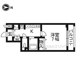 スワンズ京都セントラルシティ 1Kの間取図画像