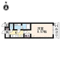 RESIDIA京都駅前 1Kの間取図画像