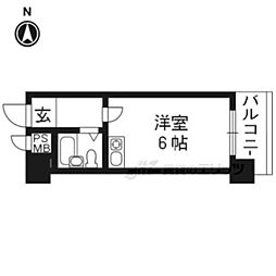 朝日プラザ鴨川 ワンルームの間取図画像