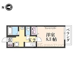 グランシードサカイ 1Kの間取図画像