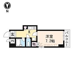 エステムコート御所南 1Kの間取図画像