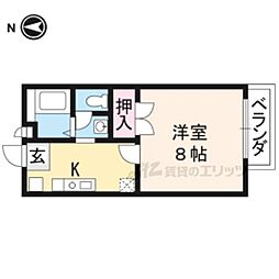 メゾン唐戸 1Kの間取図画像