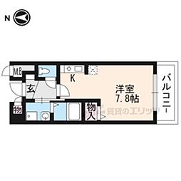 サンセール 1Kの間取図画像