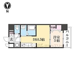 プレサンスTHEKYOTO粋都 1DKの間取図画像