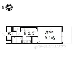 ベルフラン祥鳥橋 1Kの間取図画像