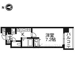 プレサンス京都四条烏丸クロス 1Kの間取図画像