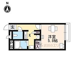 レオパレスすみれ 1Kの間取図画像