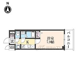 ファステート京都洛南エリーゼ 1Kの間取図画像