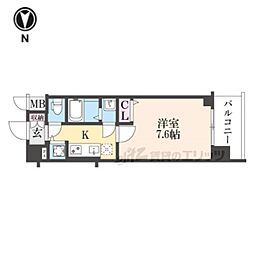 ファステート京都洛南エリーゼ 1Kの間取図画像