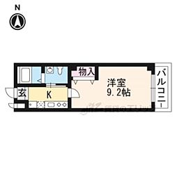 フラッティK&S 1Kの間取図画像