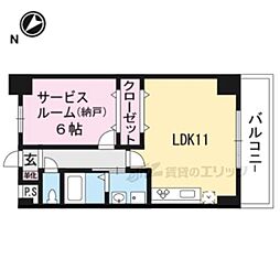 グランヒル吉祥院 1LDKの間取図画像
