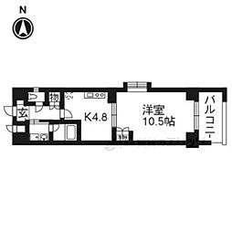 ベラジオ富小路 1DKの間取図画像