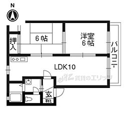 エンコウジA 2LDKの間取図画像