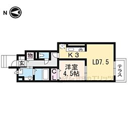 サン・ドゥ・ウィル2 1LDKの間取図画像
