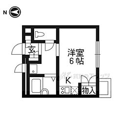 レオパレスブランカ ワンルームの間取図画像
