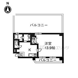 ウエストハウス 1Kの間取図画像