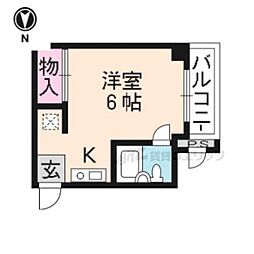 コーポグランブルー 1Kの間取図画像
