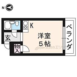 GRANDVALUE西陣 ワンルームの間取図画像