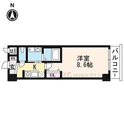 エスカーサ京都西陣 1Kの間取図画像
