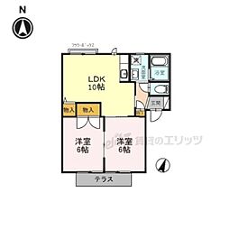 スリーパブリックB棟 2LDKの間取図画像