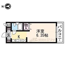 マノワール木津屋橋 1Kの間取図画像