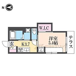ライトハウス-W1 1Kの間取図画像