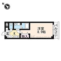 ボヌールS 1Kの間取図画像