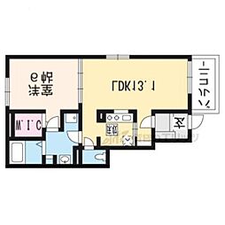 ノース・コアンA 1LDKの間取図画像