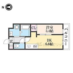 THEGARNETSUITERESIDENCE山科WEST 1DKの間取図画像