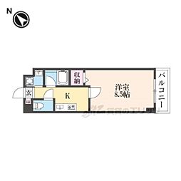 セントポーリア石山 1Kの間取図画像