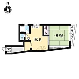 アサヒマンション 1DKの間取図画像