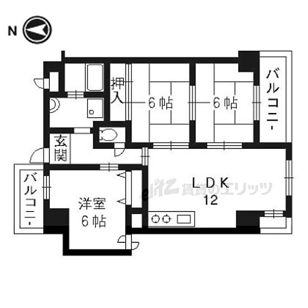 京都府京都市南区吉祥院東前田町(賃貸マンション3LDK・5階・64.28㎡)の写真 その2