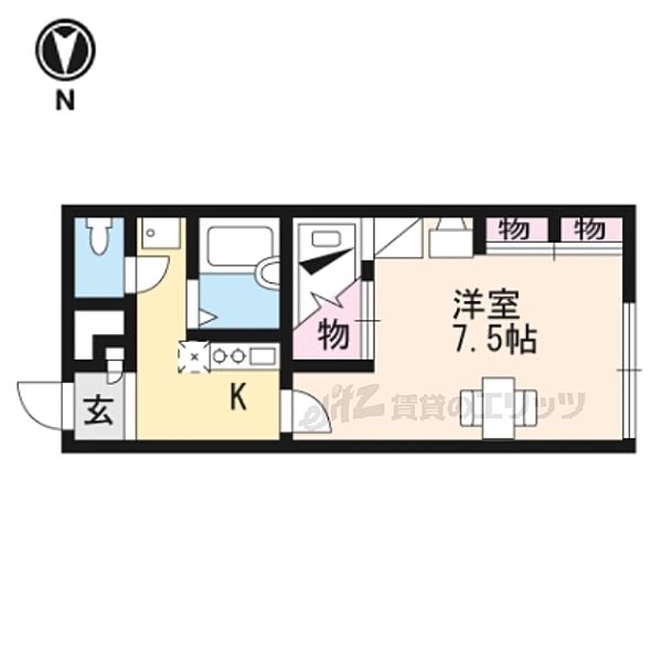 京都府京都市山科区厨子奥若林町(賃貸アパート1K・1階・23.18㎡)の写真 その2