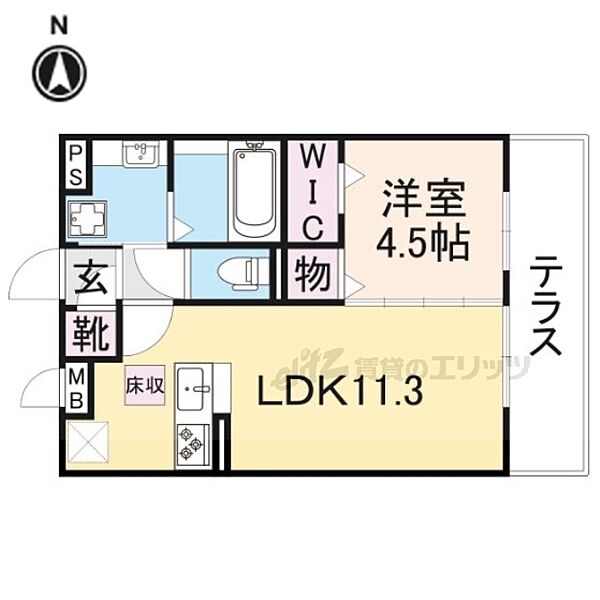 SEJOUR YUTOHA 105｜京都府宇治市木幡正中(賃貸アパート1LDK・1階・40.07㎡)の写真 その2