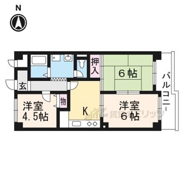 久我の杜賃貸住宅 206｜京都府京都市伏見区久我東町(賃貸マンション3DK・2階・50.63㎡)の写真 その2