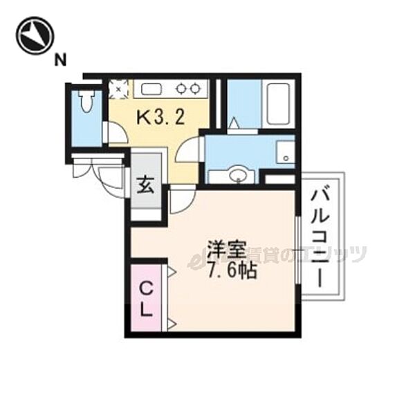 セジュールオッツFUJINOMORI 202｜京都府京都市伏見区深草北新町(賃貸アパート1K・2階・29.22㎡)の写真 その2