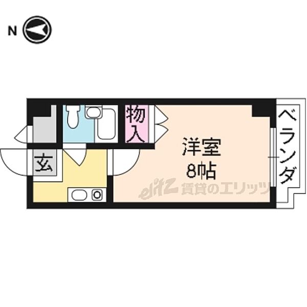 メゾン・ド・日光深草 405｜京都府京都市伏見区深草西浦町８丁目(賃貸マンション1K・4階・20.66㎡)の写真 その2